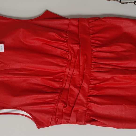 NY&C NWT red ♥️ leather dress - Picture 3 of 7